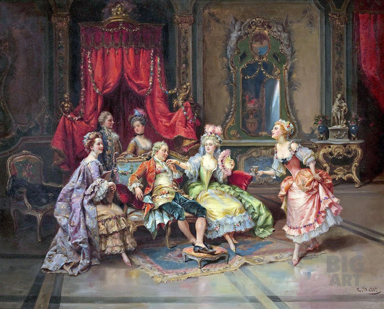 Чезаре Аугуст Детти - Людовик XV в тронном зале