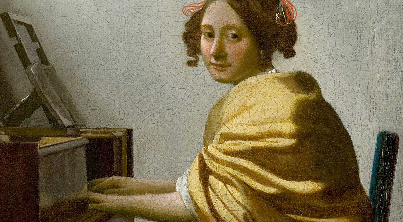 Ян Вермеер Делфтский. Девушка за вёрджинелом. Около 1670–1672. Лейденская коллекция. Фрагмент